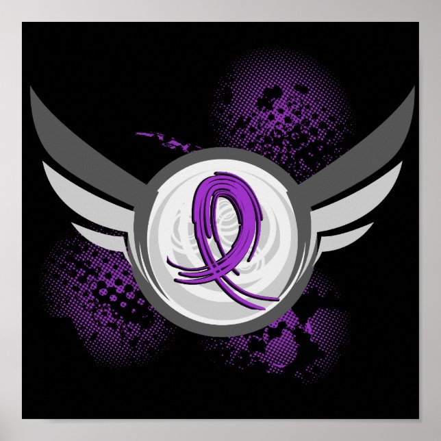 Póster Cinta Púrpura Y Fibrosis Quística De Alas (Frente)