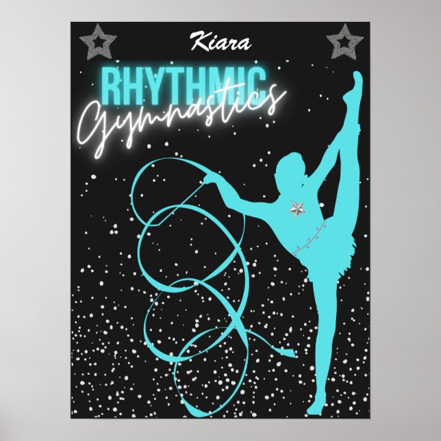 Póster Cinta rítmica de gimnasia y Poster de estrellas (Frente)