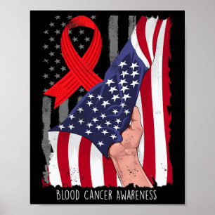 Póster Cinta Roja Bandera Americana Vintage Conciencia de