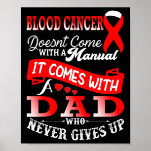 Póster Cinta Roja de Conciencia del Cáncer de Sangre Papá