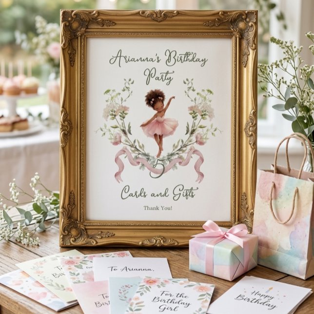 Póster Cinta Rosa Acuarela Bailarina Cumpleaños Mesa Supe (Subido por el creador)