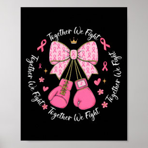 Póster Cinta rosa Coquette Bow Boxing Guantes Cañón de Ma