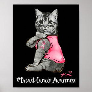 Póster Cinta Rosa De Gato Graciosa En Octubre Usamos Brea
