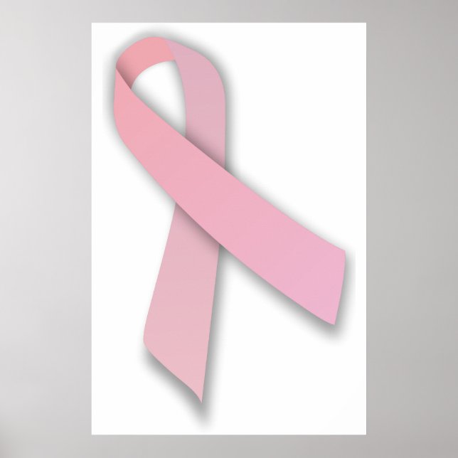 Póster Cinta rosa de sensibilización sobre el cáncer de m (Frente)