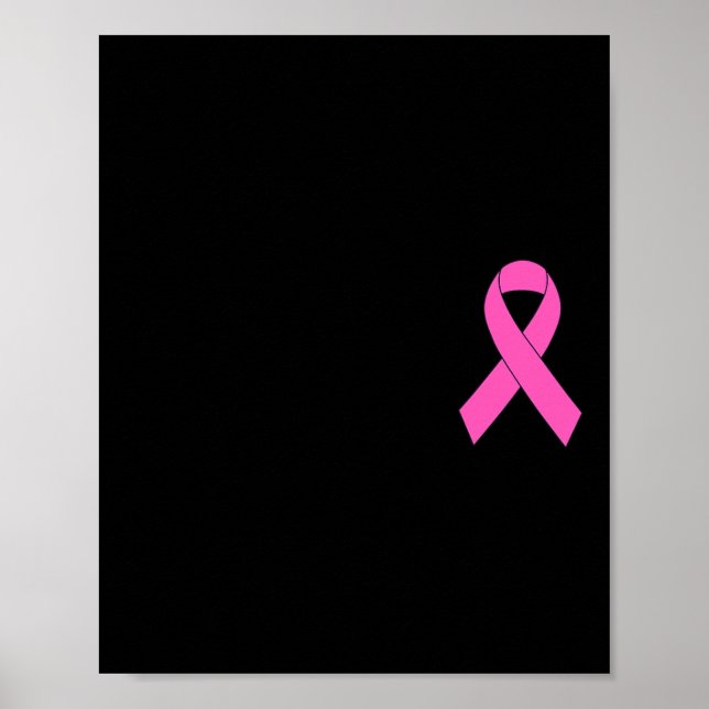Póster Cinta rosa delgada Sensibilización sobre el cáncer (Frente)