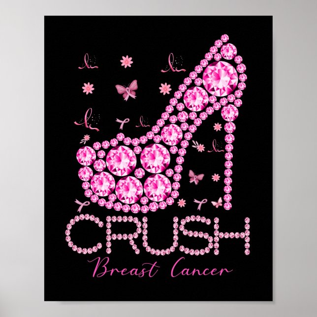 Póster Cinta rosa para la toma de conciencia del cáncer d (Frente)
