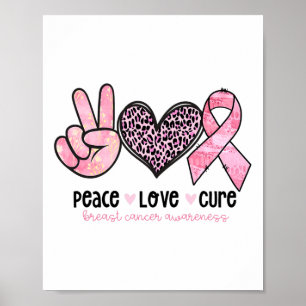 Póster Cinta rosada para la toma de conciencia de los sen