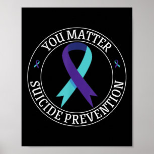 Póster Cinta Tú Teal & Morado Prevención del Suicidio Aw