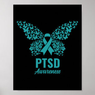 Póster Cinta verde azulada Con Mariposas - Conciencia Del