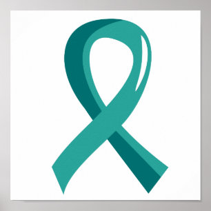 Póster Cinta Verde azulada del cáncer de ovario 3
