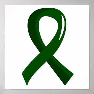 Póster Cinta verde esmeralda del cáncer de hígado 3