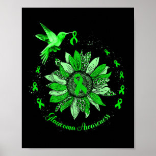 Póster Cinta verde Leopardo Sunflower Glaucoma Sensibiliz