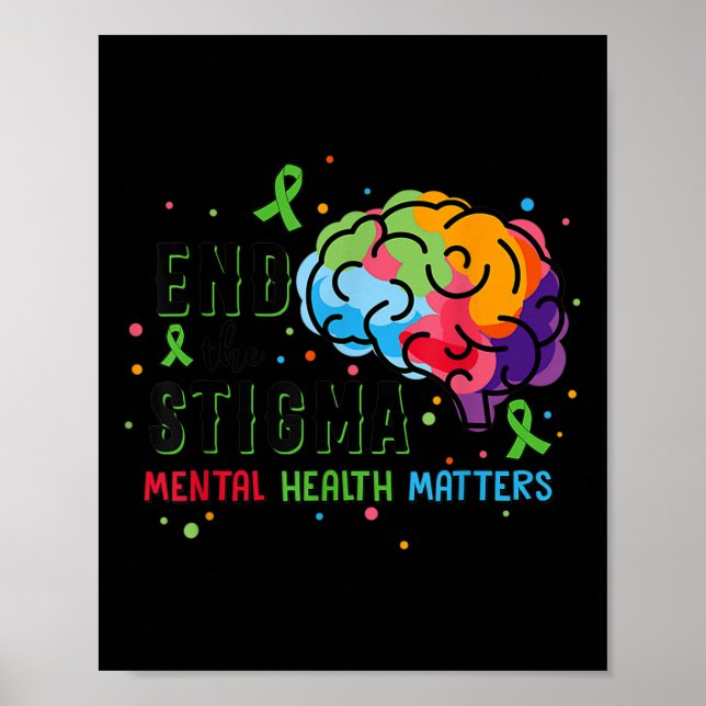 Póster Cinta Verde Para Poner Fin Al Estigma De Los Aware (Frente)