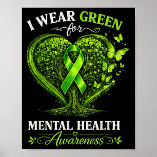 Póster Cinta Verde Salud Mental Salud Mental