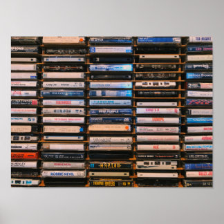 Póster Cintas de casete retro