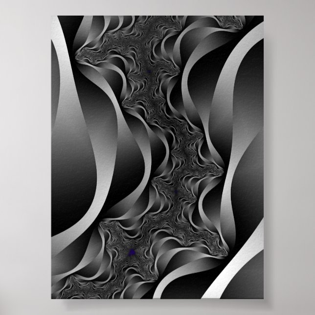 Póster Cintas Fractales Monocromas en Profundidad Infinit (Frente)