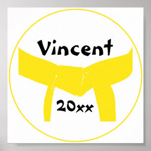 Póster Cinturón amarillo de artes marciales