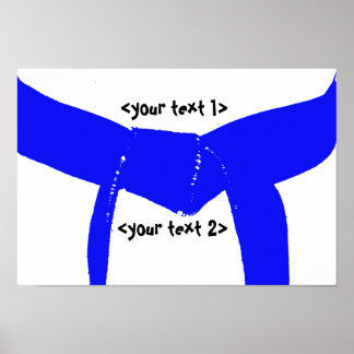 Póster Cinturón azul claro de artes marciales