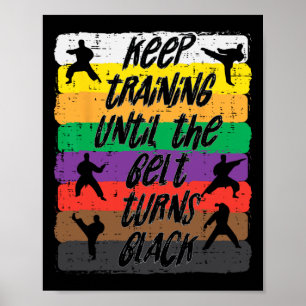 Póster Cinturón de Entrenamiento de Karate se Vuelve Negr