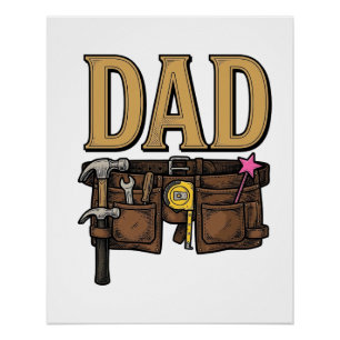 Póster Cinturón de herramientas para papá vintage Día del