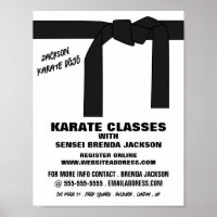 Cinturón de karate, publicidad de clase de karate