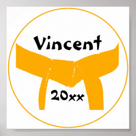 Póster Cinturón Naranja de artes marciales