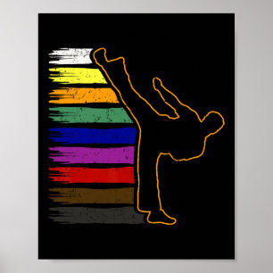Póster Cinturón Negro De Taekwondo Y Karate Estudiante De