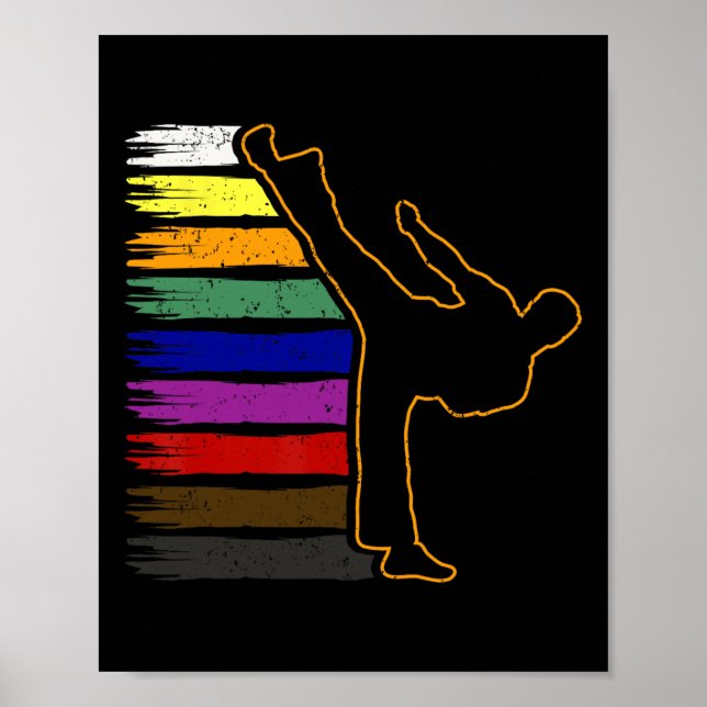 Póster Cinturón Negro De Taekwondo Y Karate Estudiante De (Frente)