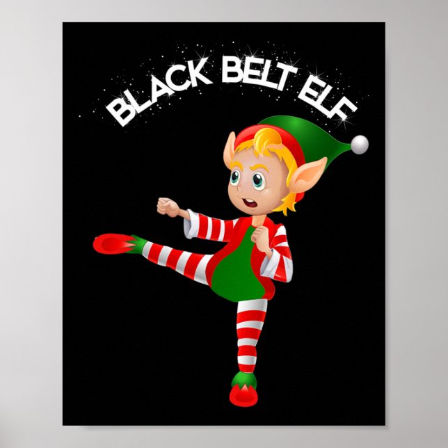 Póster Cinturón Negro Elf-taekwondo, Karate, Jui Jitsu, K (Frente)