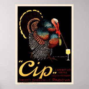 Póster CIP EL APERITIVO PERFECTO SI Vintage Alcohol itali