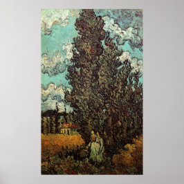 Póster Cipreses y dos mujeres de Vincent van Gogh