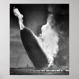 Póster Circa de Desastre de la nave aérea Hindenburg 1937