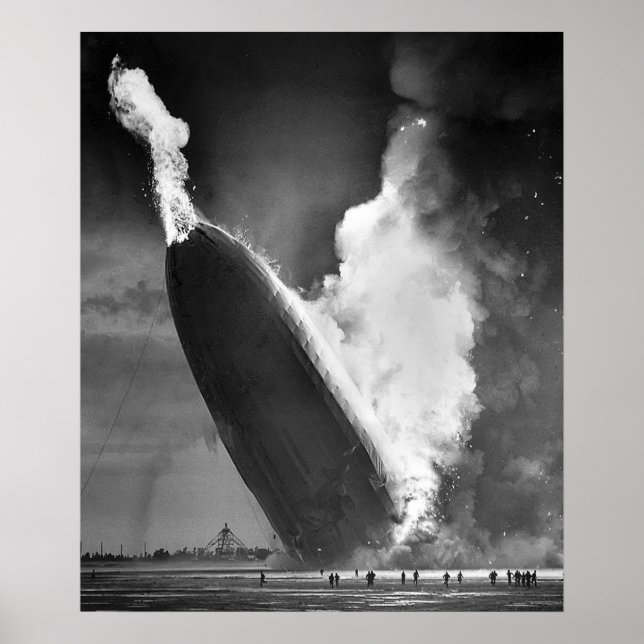 Póster Circa de Desastre de la nave aérea Hindenburg 1937 (Frente)