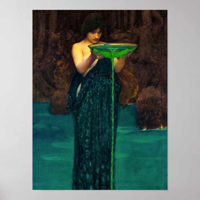 Póster Circe Invidiosa, 1892 by John William Waterhouse (Frente)