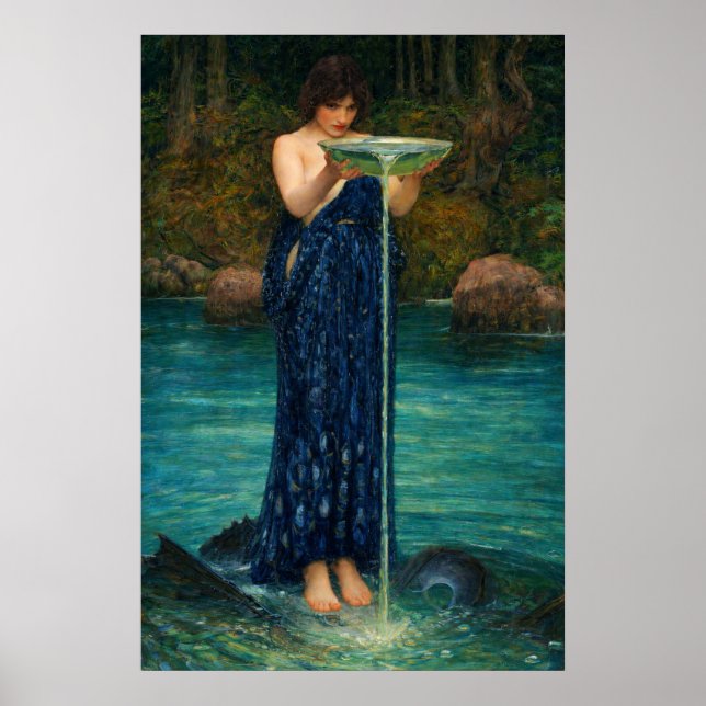 Póster Circe Invidiosa de John William Waterhouse (Frente)