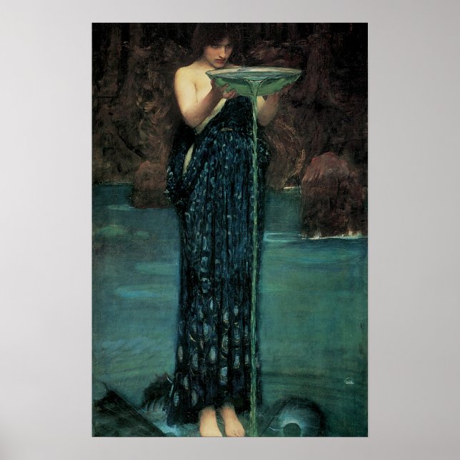 Póster Circe Invidiosa de John William Waterhouse (Frente)