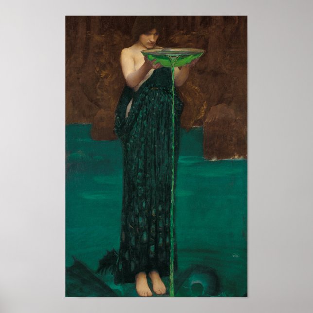 Póster Circe Invidiosa por John William Waterhouse (Frente)