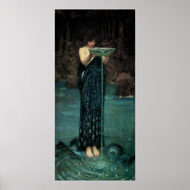 Póster Circe Invidiosa por John William Waterhouse (Frente)