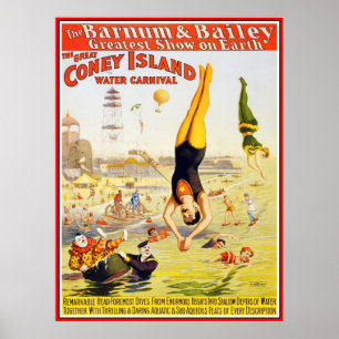 Póster Circo Barnum & Bailey Water Coney Island
