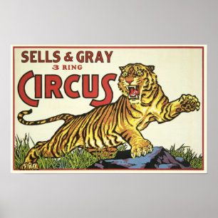 Póster Circo de 3 anillos - circa 1930