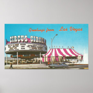 Póster Circo de Las Vegas en los años 1960