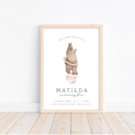 Póster Circo de oso moderno para niños | Bienvenida de cu