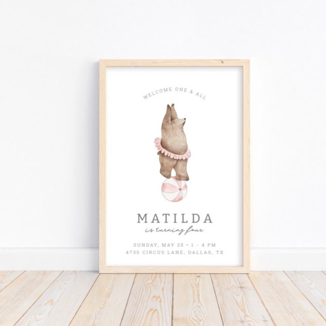 Póster Circo de oso moderno para niños | Bienvenida de cu (Subido por el creador)