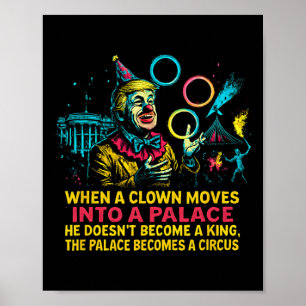 Póster Circo de payasos del presidente de la política est