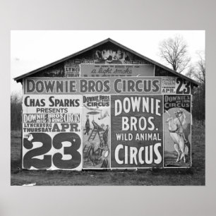 Póster Circo Downie Bros., 1936. Foto Vintage