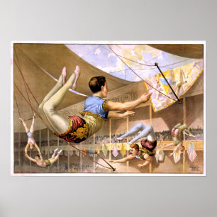 Póster Circo masculino de los artistas de Trapese del