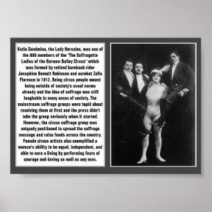 Póster Circo Suffragette Katie Sandwina Barnum Bailey