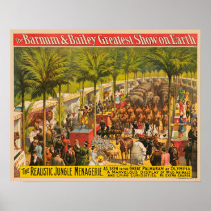 Póster Circo Vintage Poster De Animales Y Artistas