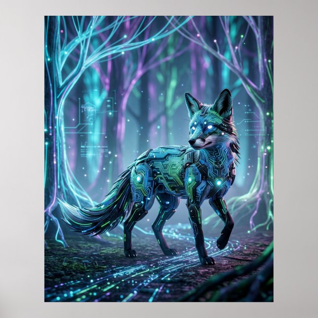Póster Circuit Fox Neon Forest (Frente)