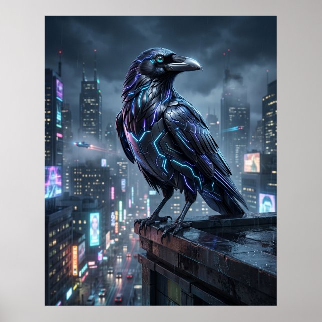 Póster Circuit Raven Neon Tower (Frente)